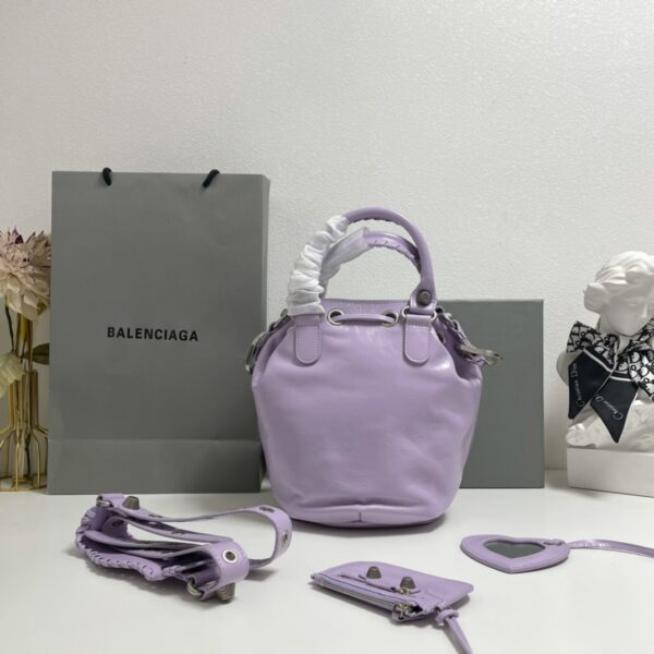 Balenciaga Le Cagole Large Bucket Bag - Purple 74254 - Image 4