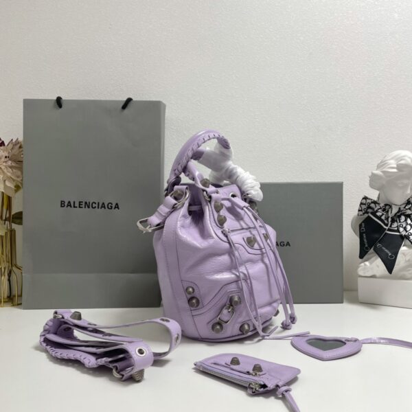 Balenciaga Le Cagole Large Bucket Bag - Purple 74254 - Image 5