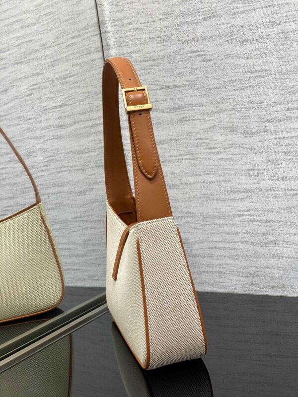YSL’s New Spring and Summer Show Armpit Bag - White/Brown 30533 - Image 4
