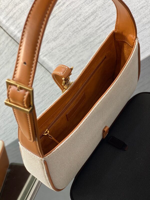 YSL’s New Spring and Summer Show Armpit Bag - White/Brown 30533 - Image 2
