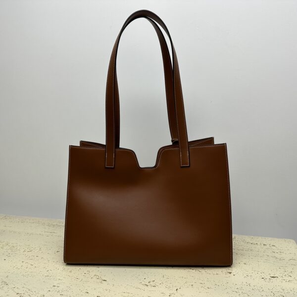 Celine Cabas 16 Smooth Cow Leather Handbag - Brown 98849 - Image 5