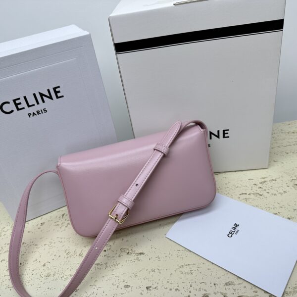 Celine Triomphe Shiny Cow Leather Armpit Bag - Purple 61896 - Image 5