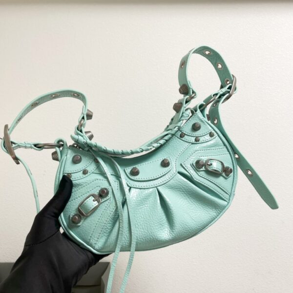 Balenciaga Le Cagole Half-Moon Small Armpit Dumpling Bag - Mint Green 77470 - Image 2