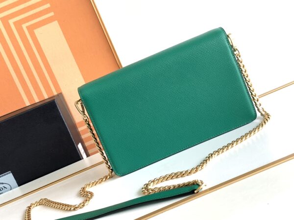 Prada Flap Shoulder Bag - Green 86305 - Image 4