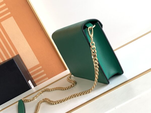 Prada Flap Shoulder Bag - Green 86305 - Image 5