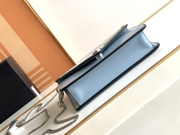 Prada Large Triangular Flip Cover Handbag - Blue 57545 - Image 3