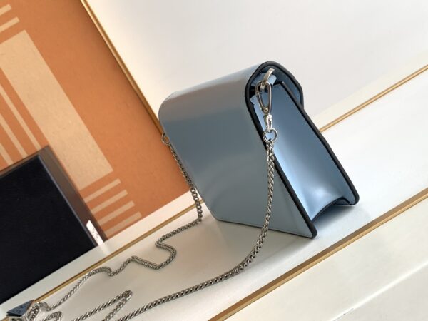Prada Large Triangular Flip Cover Handbag - Blue 57545 - Image 5