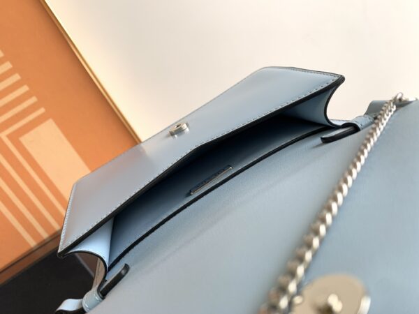Prada Large Triangular Flip Cover Handbag - Blue 57545 - Image 2