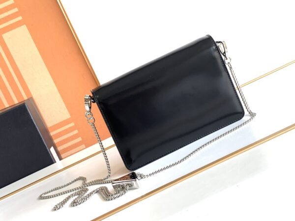 Prada Large Triangular Flip Cover Handbag - Black 81066 - Image 4