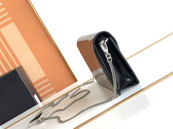 Prada Large Triangular Flip Cover Handbag - Black 81066 - Image 5