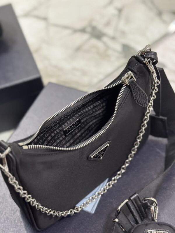 Prada Hobo New Three-In-One Handbag - Black 11475 - Image 3