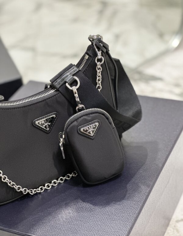 Prada Hobo New Three-In-One Handbag - Black 11475 - Image 2