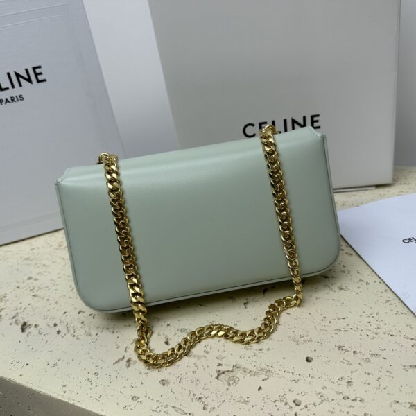 Celine Chain Underarm Triomphe Canvas Bag - Green 56507 - Image 5