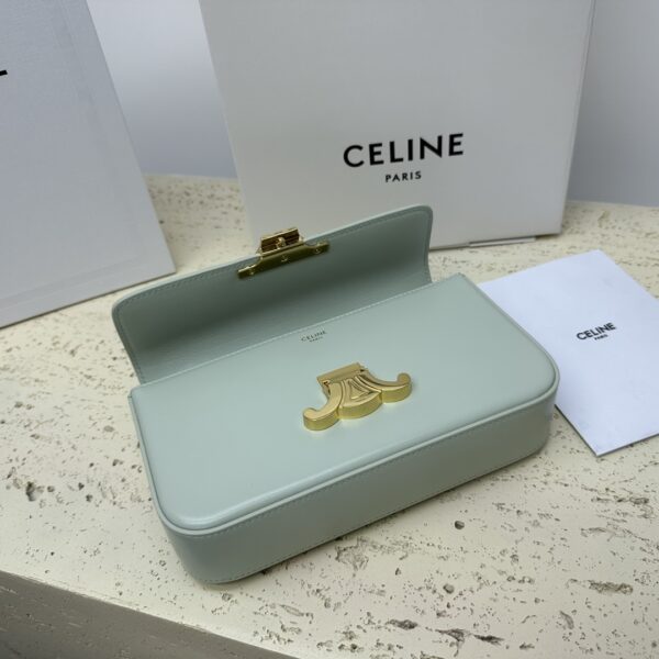Celine Chain Underarm Triomphe Canvas Bag - Green 56507 - Image 4