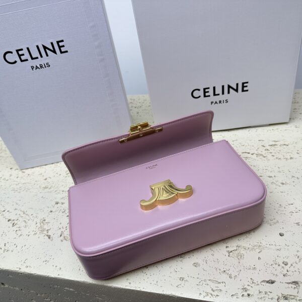 Celine Chain Underarm Triomphe Canvas Bag - Purple 83672 - Image 3