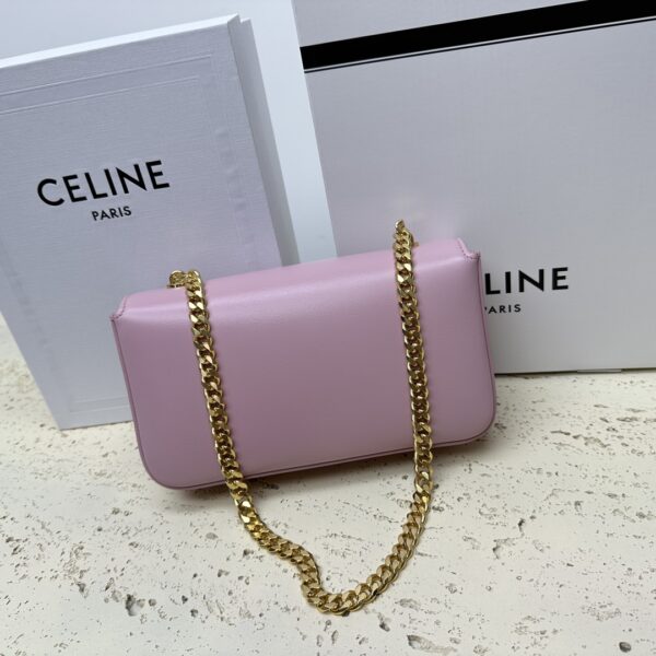 Celine Chain Underarm Triomphe Canvas Bag - Purple 83672 - Image 5