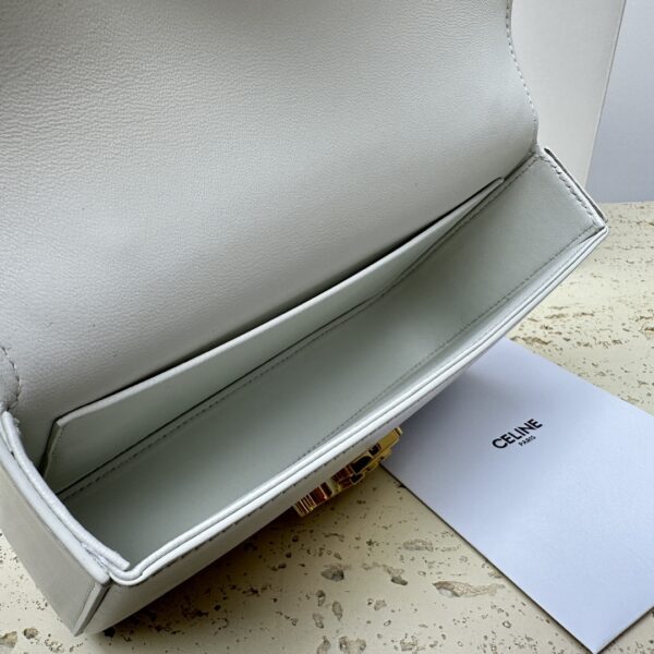Celine Chain Underarm Triomphe Canvas Bag - White 87284 - Image 2