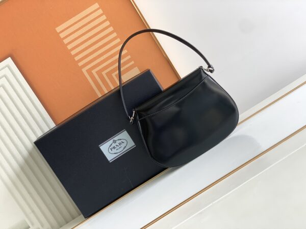 Prada Small Armpit Bag - Flip Black 92287 - Image 5