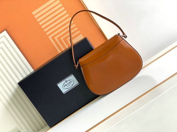 Prada Small Armpit Bag - Clamshell Caramel 32991 - Image 5