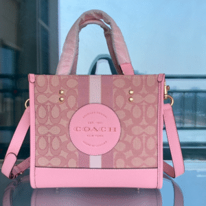 Coach Striped Print Tote Bag - Pink 12423
