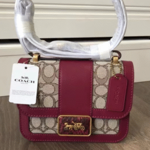 Coach Alie Series Small Handbag - Burgundy 92674