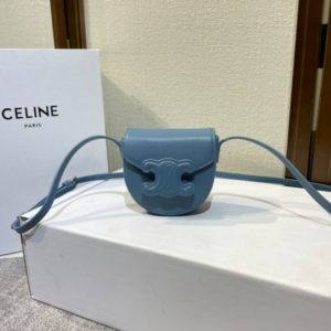 Celine Cuir Besace Mini Saddle Bag - Blue 24666