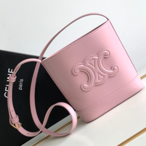 Celine Cuir Triomphe Mini Smooth Cow Leather Bucket Bag - Pink 97619