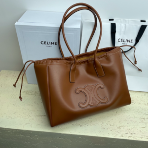 Celine Cabas Triomphe Tote Drawstring Bag - Brown 30577