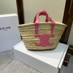 Celine Spring And Summer Straw Bag - Pink 99521