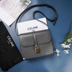 Celine Tabou Medium Smooth Cow Leather Handbag - Gray 84849