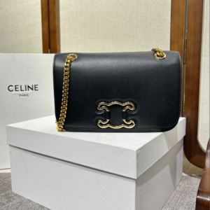 Chloe Medium Triomphe Frame Cow Leather Shoulder Bag - Black 14775