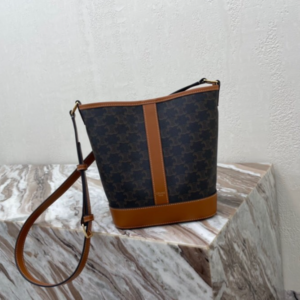 Celine Triomphe Canvas Small Bucket Bag - Black 51510