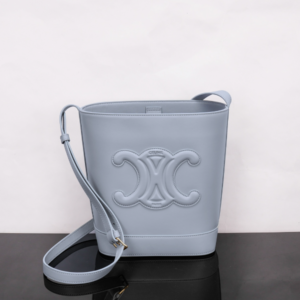 Celine Cuir Triomphe Small Smooth Cow Leather Bucket Bag - Blue 41036