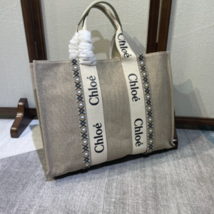 Chloe Woody Diamond Embroidered Large Tote Bag 55068
