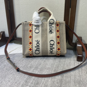 Chloe Woody Diamond Embroidered Small Tote Bag 75962