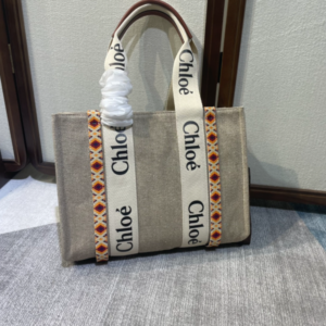 Chloe Woody Diamond Embroidered Medium Tote Bag 24605