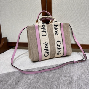 Chloe Woody Small Shoulder Strap Tote Bag - Purple 25185