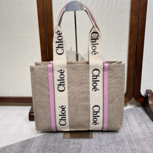 Chloe Woody Medium Shoulder Strap Tote Bag - Purple 61483