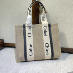 Chloe Woody Medium Shoulder Strap Tote Bag - Black 20303