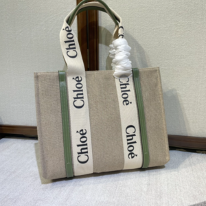 Chloe Woody Medium Shoulder Strap Tote Bag - Green 89490