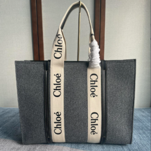 Chloe Woody Large Tote Bag - Gray 43881