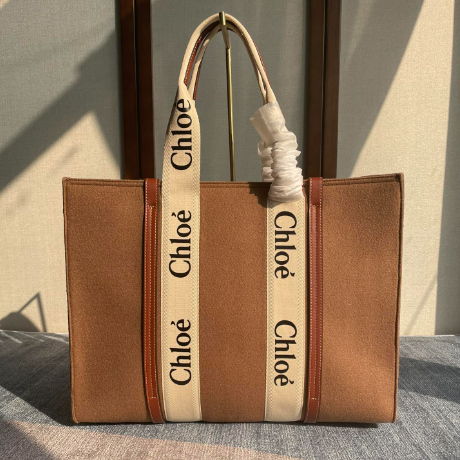 Chloe Woody Large Tote Bag - Brown 36147