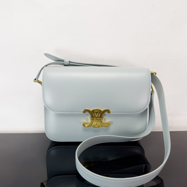 Celine Teen Triomphe Calfskin Handbag - White 34721