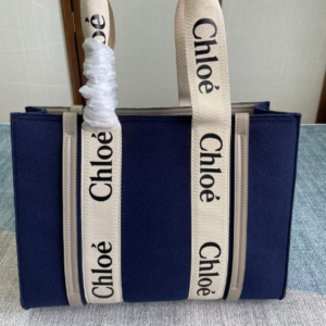 Chloe Woody Medium Tote Bag - Blue 84555