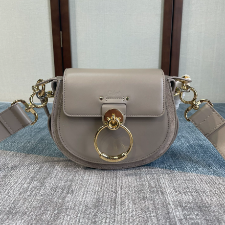 Chloe Tess Saddle Crossbody HandBag - Gray 36267