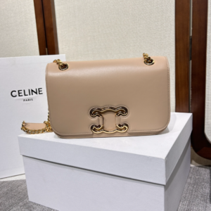 Chloe Medium Triomphe Frame Cow Leather Shoulder Bag - Cream 35202