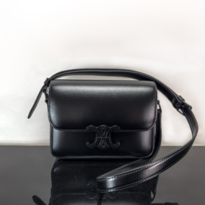 Celine Teen Triomphe Calfskin Handbag - Black 43443