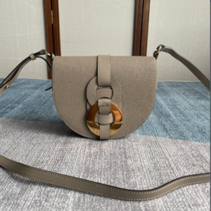 Chloe Darryl Elegant Light Gray Saddle Bag 91646