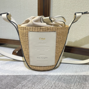 Chloe Concave Shape Basket Bag - White 35762