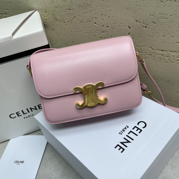Celine Teen Triomphe Calfskin Handbag - Pink 13054